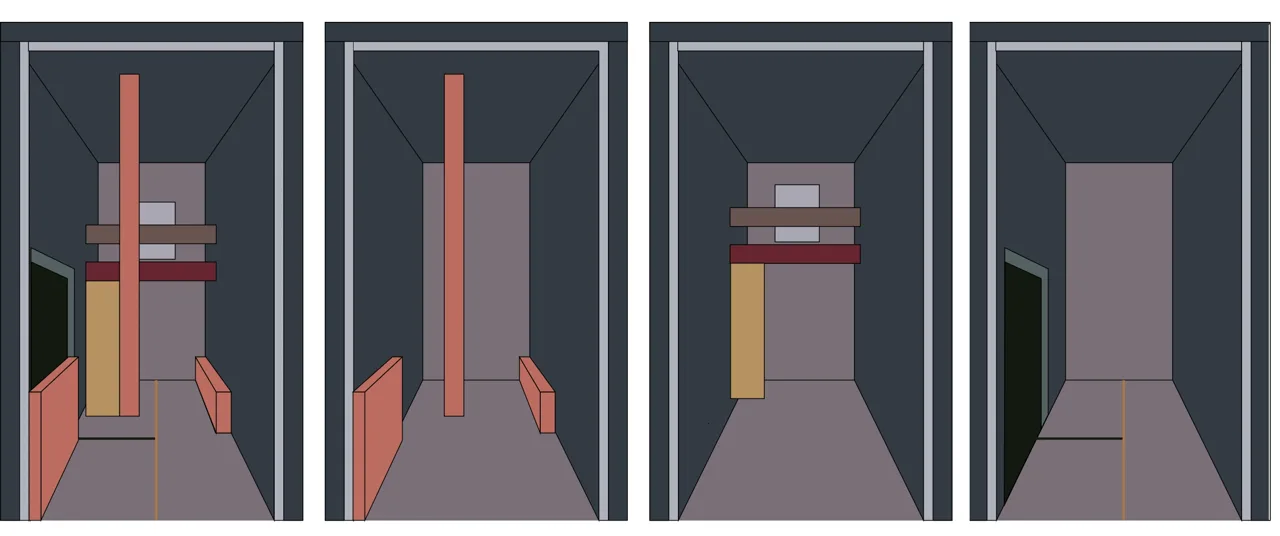 通过二维空间试验比较不同的导向线索。 / Two-dimensional space studies compare different directional cues.