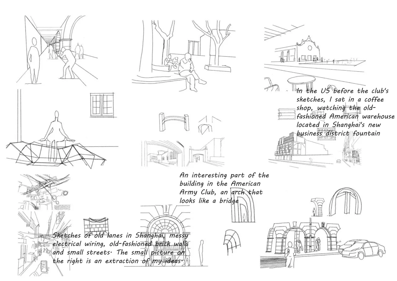拱券、庭院与街巷片段的观察图。 / Observational drawings of arches, courtyards and street fragments.